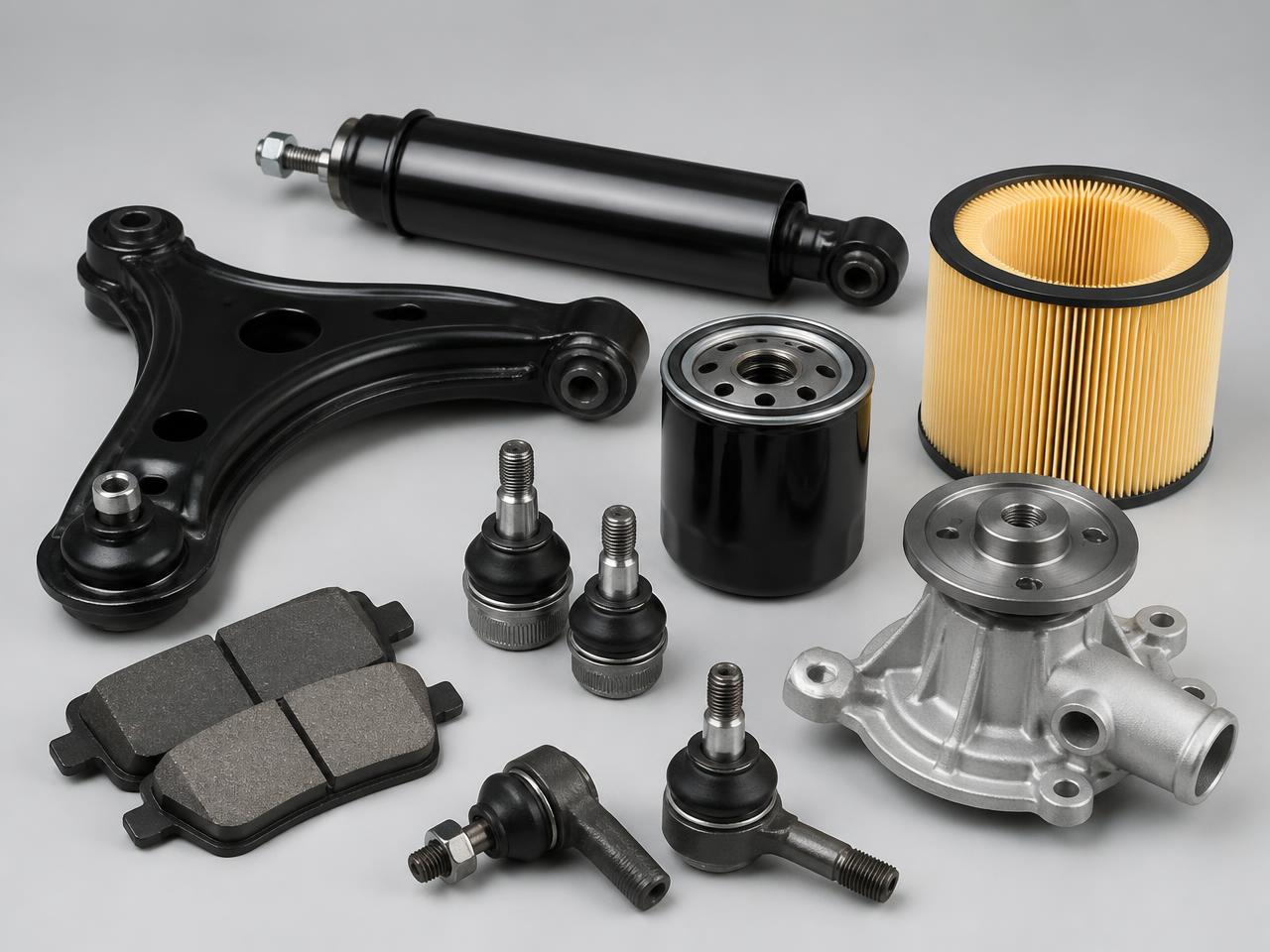 Collection of assorted aftermarket automotive replacement parts