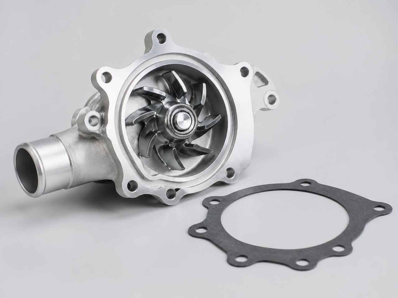 Aftermarket automotive water pump with impeller and gasket